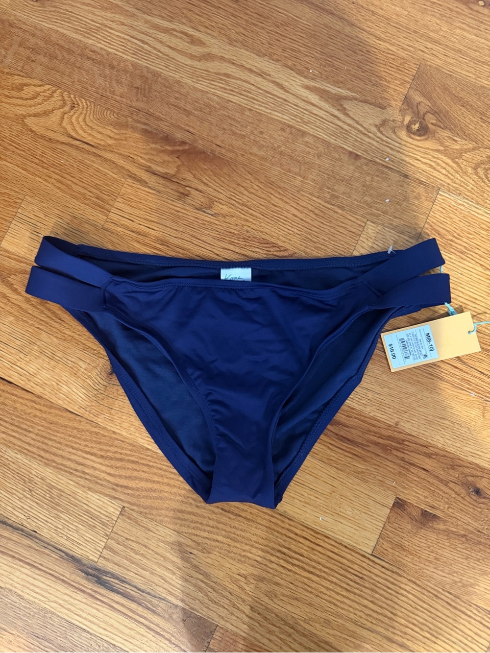 Kona Sol Women's Navy Bikini Bottoms with Double Side Straps